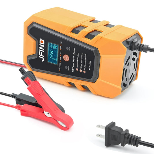 JFIND JF08 12V Mini Car Battery Charger Battery Restoration Instrument(US Plug Orange) - Battery Charger by JFIND | Online Shopping South Africa | PMC Jewellery | Buy Now Pay Later Mobicred