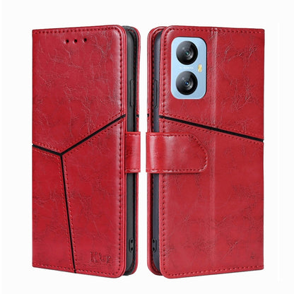 For Blackview A52 Geometric Stitching Flip Leather Phone Case(Red) - More Brand by PMC Jewellery | Online Shopping South Africa | PMC Jewellery | Buy Now Pay Later Mobicred