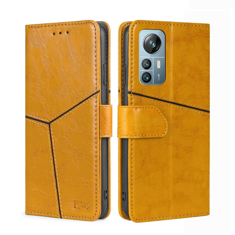 For Blackview A85 Geometric Stitching Flip Leather Phone Case(Yellow) - More Brand by PMC Jewellery | Online Shopping South Africa | PMC Jewellery | Buy Now Pay Later Mobicred