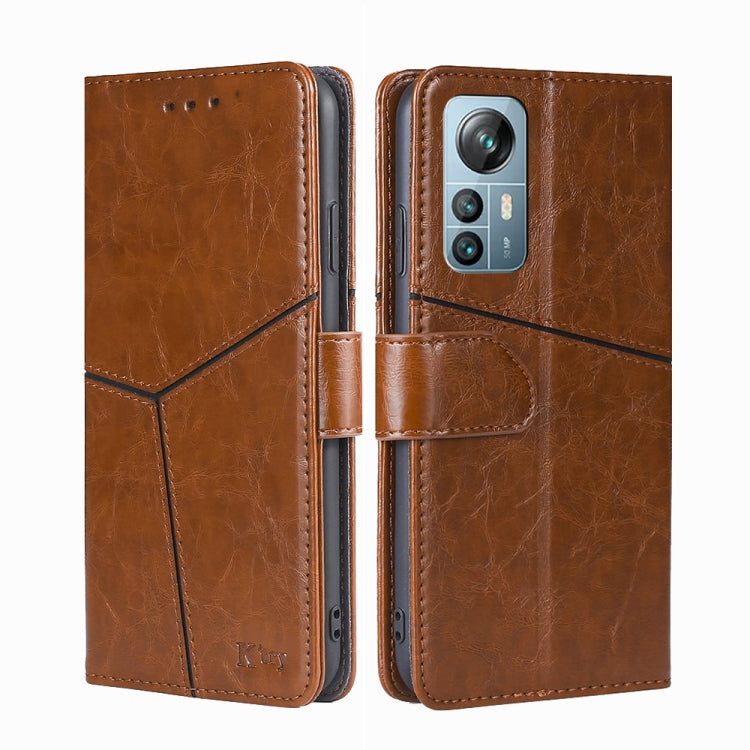 For Blackview A85 Geometric Stitching Flip Leather Phone Case(Light Brown) - More Brand by PMC Jewellery | Online Shopping South Africa | PMC Jewellery | Buy Now Pay Later Mobicred