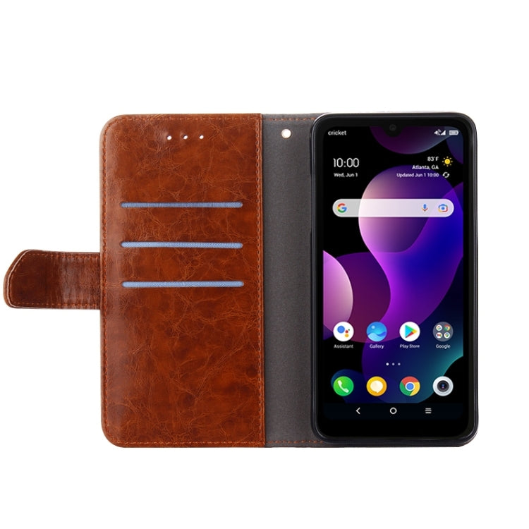 For Blackview A85 Geometric Stitching Flip Leather Phone Case(Dark Brown) - More Brand by PMC Jewellery | Online Shopping South Africa | PMC Jewellery | Buy Now Pay Later Mobicred
