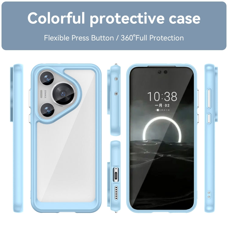 For Huawei Pura 70 Pro Colorful Series Acrylic + TPU Phone Case(Blue) - Huawei Cases by PMC Jewellery | Online Shopping South Africa | PMC Jewellery | Buy Now Pay Later Mobicred