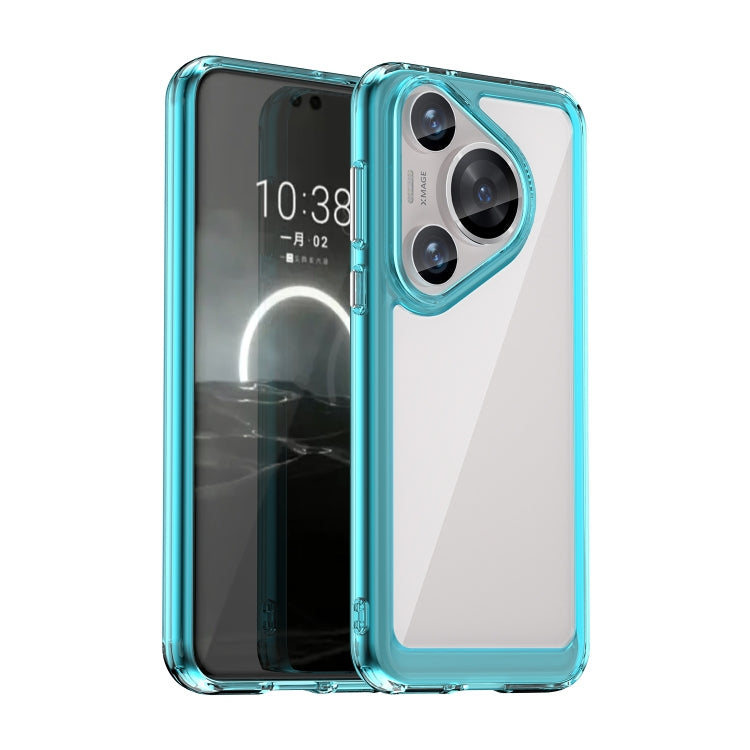 For Huawei Pura 70 Pro+ Colorful Series Acrylic + TPU Phone Case(Transparent Blue) - Huawei Cases by PMC Jewellery | Online Shopping South Africa | PMC Jewellery | Buy Now Pay Later Mobicred