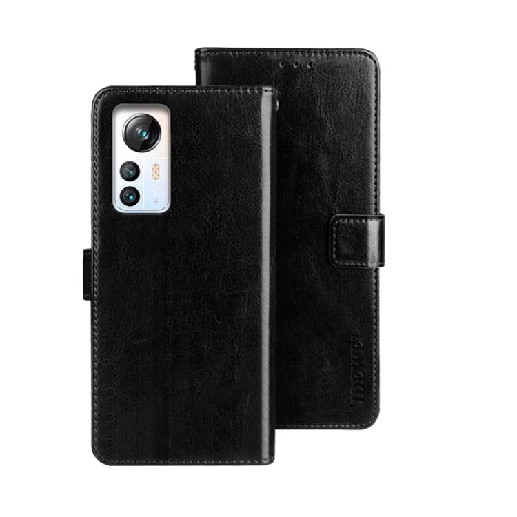 For Blackview A85 idewei Crazy Horse Texture Leather Phone Case with Holder(Black) - More Brand by idewei | Online Shopping South Africa | PMC Jewellery | Buy Now Pay Later Mobicred