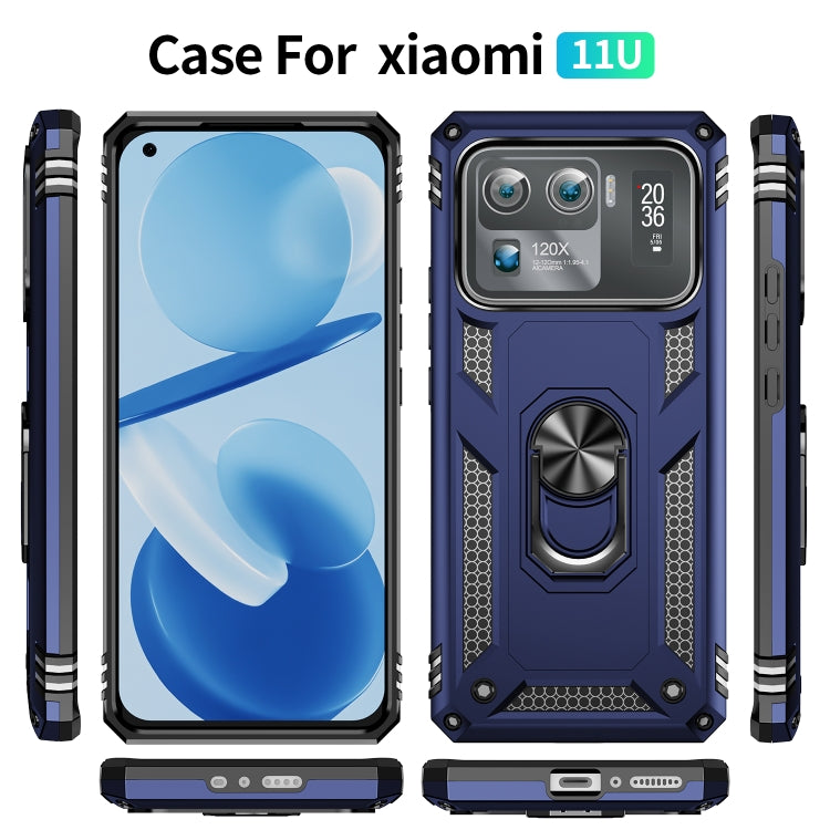 For Xiaomi Mi 11 Ultra Shockproof TPU + PC Phone Case with Holder(Blue) - Xiaomi Cases by PMC Jewellery | Online Shopping South Africa | PMC Jewellery | Buy Now Pay Later Mobicred