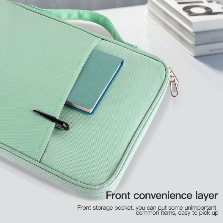 For 12.9-13 inch Laptop Portable Cloth Texture Leather Bag(Blue) - 13.3 inch by PMC TechLife | Online Shopping South Africa | PMC TechLife | Buy Now Pay Later Mobicred