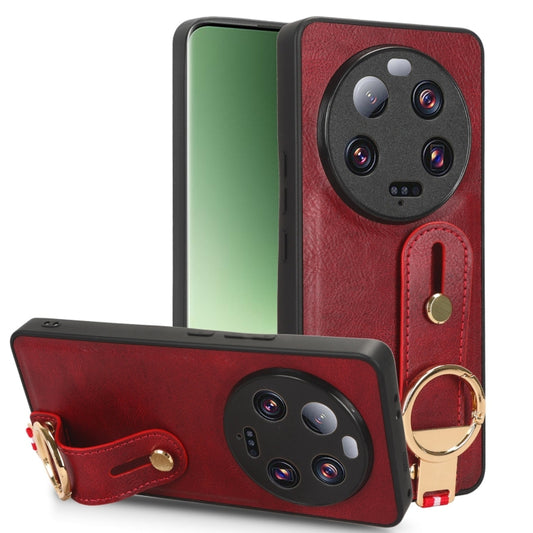 For Xiaomi 13 Ultra Wristband Leather Back Phone Case(Red) - 13 Ultra Cases by PMC Jewellery | Online Shopping South Africa | PMC Jewellery | Buy Now Pay Later Mobicred