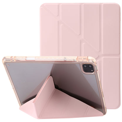 For iPad Pro 12.9 2022 / Air 13 2024 Clear Acrylic Deformation Leather Tablet Case(Pink) - iPad Pro 12.9 (2022/2021) Cases by PMC Jewellery | Online Shopping South Africa | PMC Jewellery | Buy Now Pay Later Mobicred