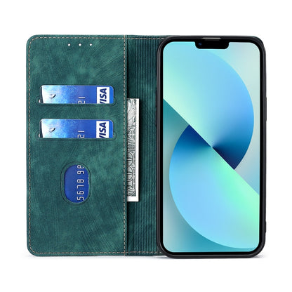 For Blackview A52 RFID Anti-theft Brush Magnetic Leather Phone Case(Green) - More Brand by PMC Jewellery | Online Shopping South Africa | PMC Jewellery | Buy Now Pay Later Mobicred