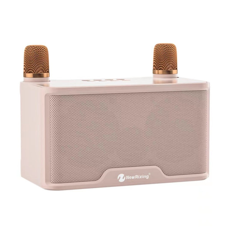 NewRixing NR8088 Wireless Microphone TWS Handheld Noise Reduction Smart Bluetooth Speaker(Creamy White) - Desktop Speaker by NewRixing | Online Shopping South Africa | PMC Jewellery | Buy Now Pay Later Mobicred