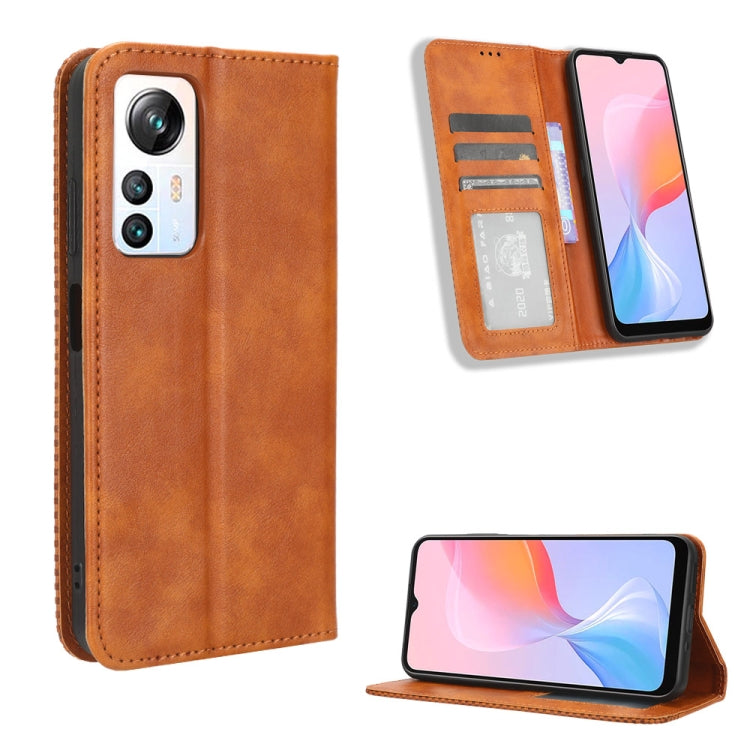 For Blackview A85 Magnetic Buckle Retro Texture Leather Phone Case(Brown) - More Brand by PMC Jewellery | Online Shopping South Africa | PMC Jewellery | Buy Now Pay Later Mobicred