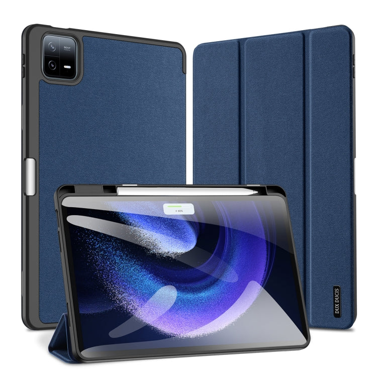 For Xiaomi Pad 6 Pro / Pad 6 DUX DUCIS Domo Series Magnetic Flip Leather Tablet Case(Blue) - More Tablet Cases by DUX DUCIS | Online Shopping South Africa | PMC Jewellery | Buy Now Pay Later Mobicred