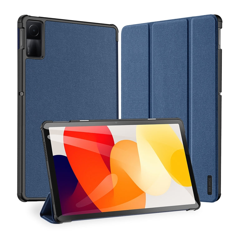 For Xiaomi Redmi Pad SE DUX DUCIS Domo Series Magnetic Flip Leather Tablet Case(Blue) - More Tablet Cases by DUX DUCIS | Online Shopping South Africa | PMC Jewellery | Buy Now Pay Later Mobicred