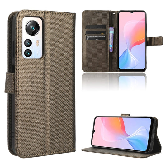 For Blackview A85 Diamond Texture Leather Phone Case(Brown) - More Brand by PMC Jewellery | Online Shopping South Africa | PMC Jewellery | Buy Now Pay Later Mobicred