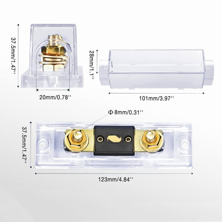 2 in 1 ANL Car Fuse Holder Electrical Protection Insulating Cover, Current:100A - Fuse by PMC Jewellery | Online Shopping South Africa | PMC Jewellery | Buy Now Pay Later Mobicred