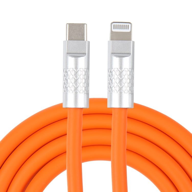 Mech Series 120W USB-C / Type-C to 8 Pin Metal Plug Silicone Fast Charging Data Cable, Length: 1.2m(Orange) - 2 in 1 Cable by PMC Jewellery | Online Shopping South Africa | PMC Jewellery | Buy Now Pay Later Mobicred