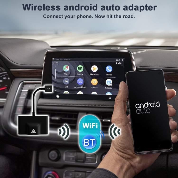 THT-020-3+ USB + USB-C / Type-C Wired to Wireless Carplay Adapter for Android Smartphone(Black) - Bluetooth Adapters by PMC Jewellery | Online Shopping South Africa | PMC Jewellery | Buy Now Pay Later Mobicred