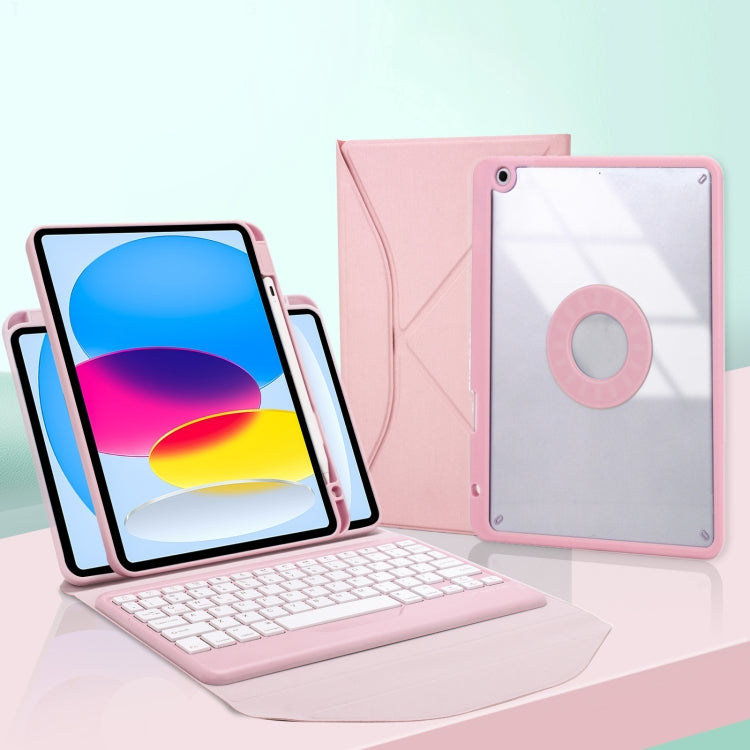 Z10B For iPad 10th Gen 10.9 2022 / 11 2025 Pen Slot Bluetooth Keyboard Leather Tablet Case(Pink) - Universal by PMC TechLife | Online Shopping South Africa | PMC TechLife | Buy Now Pay Later Mobicred