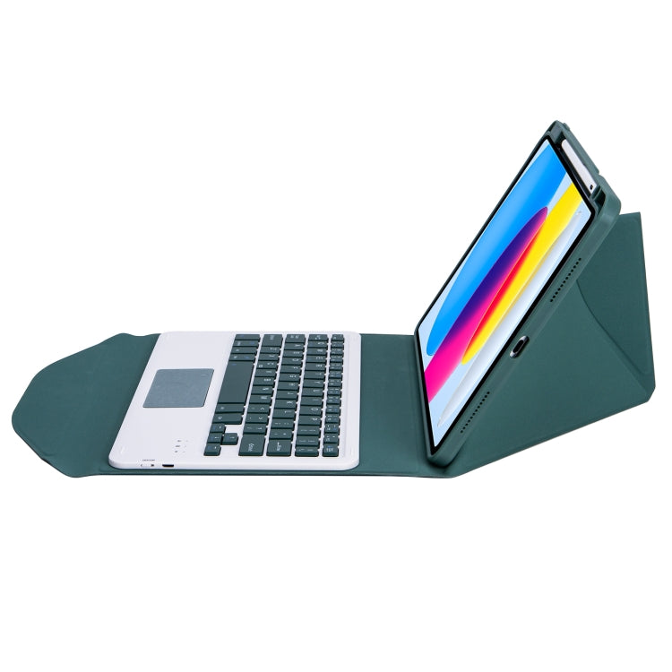 Z10B-A For iPad 10th Gen 10.9 2022 Pen Slot Touchpad Bluetooth Keyboard Leather Tablet Case(Green) - Universal by PMC TechLife | Online Shopping South Africa | PMC TechLife
