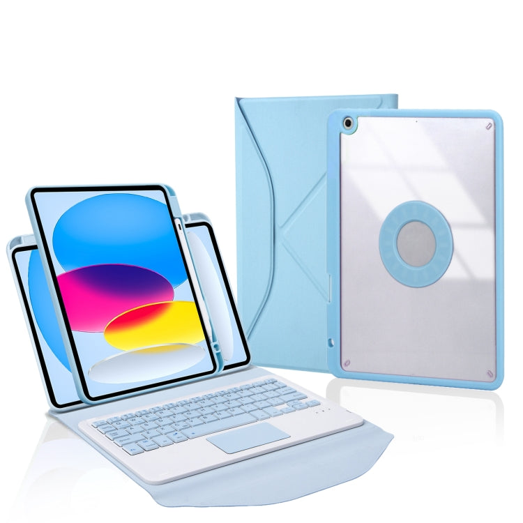 Z10B-A For iPad 10th Gen 10.9 2022 Pen Slot Touchpad Bluetooth Keyboard Leather Tablet Case(Sky Blue) - Universal by PMC TechLife | Online Shopping South Africa | PMC TechLife
