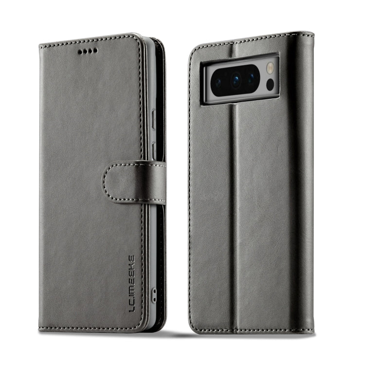 For Google Pixel 8 Pro LC.IMEEKE Calf Texture Horizontal Flip Leather Case(Grey) - free shipping - PMC TechLife - Order now!