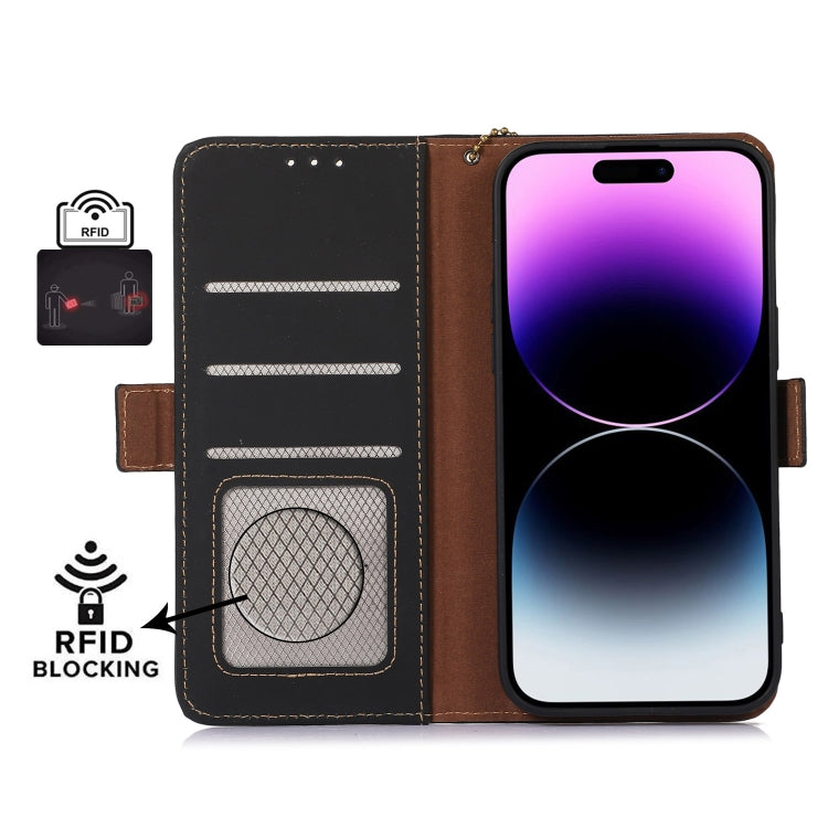 For Samsung Galaxy S24 Ultra 5G Genuine Leather Magnetic RFID Leather Phone Case(Black) - Galaxy S24 Ultra 5G Cases by PMC Jewellery | Online Shopping South Africa | PMC Jewellery | Buy Now Pay Later Mobicred