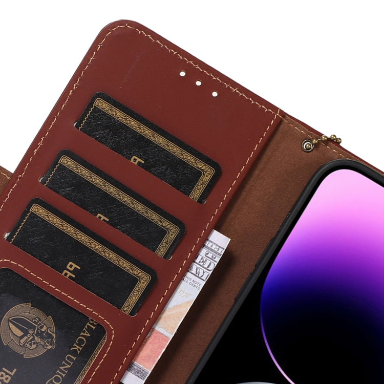 For Samsung Galaxy S24 Ultra 5G Genuine Leather Magnetic RFID Leather Phone Case(Coffee) - Galaxy S24 Ultra 5G Cases by PMC Jewellery | Online Shopping South Africa | PMC Jewellery | Buy Now Pay Later Mobicred