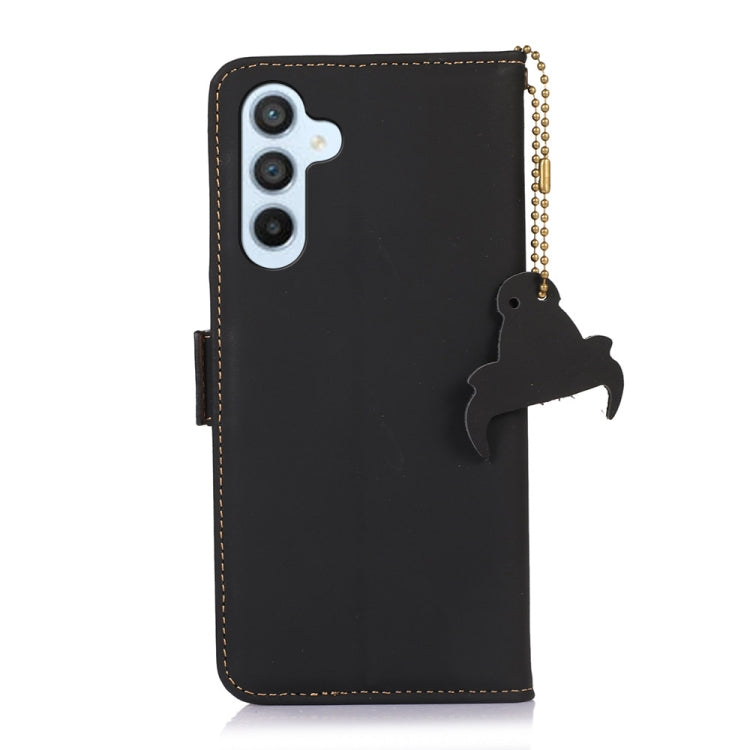 For Samsung Galaxy S24 5G Genuine Leather Magnetic RFID Leather Phone Case(Black) - Galaxy S24 5G Cases by PMC Jewellery | Online Shopping South Africa | PMC Jewellery | Buy Now Pay Later Mobicred