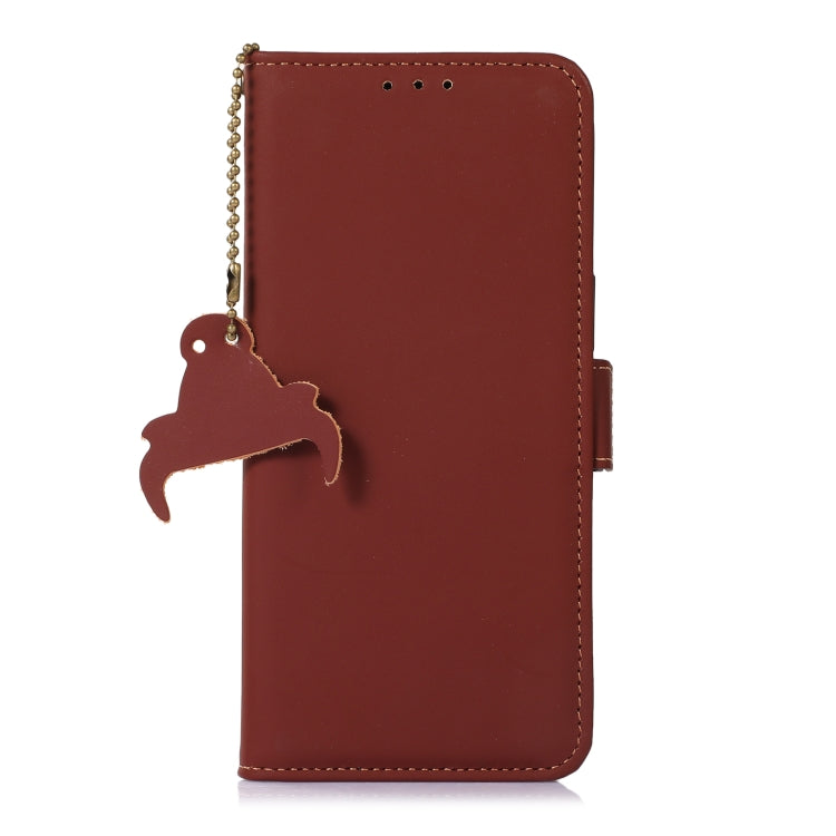 For Samsung Galaxy S24 5G Genuine Leather Magnetic RFID Leather Phone Case(Coffee) - free shipping - PMC Jewellery - Order now!