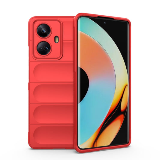 For Realme 10 Pro+ 5G Magic Shield TPU + Flannel Phone Case(Red) - Realme Cases by PMC Jewellery | Online Shopping South Africa | PMC Jewellery