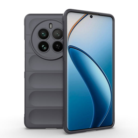 For Realme 12 Pro 5G / 12 Pro+ Magic Shield TPU + Flannel Phone Case(Dark Grey) - Realme Cases by PMC Jewellery | Online Shopping South Africa | PMC Jewellery | Buy Now Pay Later Mobicred
