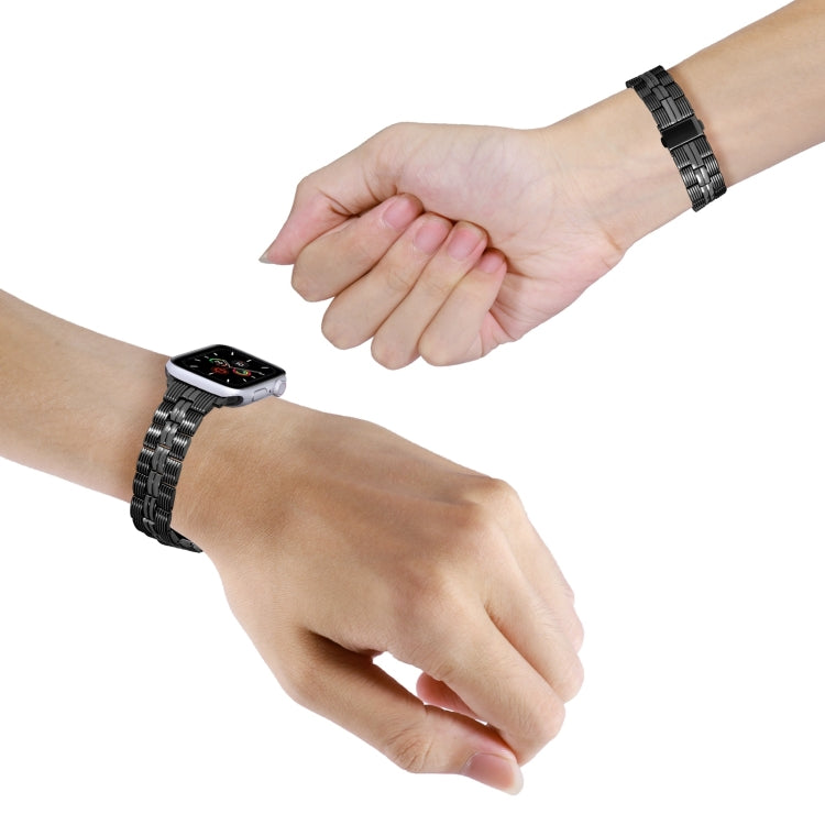 3-Beads Stripe Metal Watch Band For Apple Watch SE 2023 44mm(Black) - free shipping - PMc TechLife - Order now!