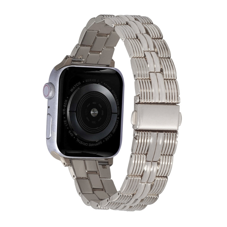 3-Beads Stripe Metal Watch Band For Apple Watch SE 2023 44mm(Starlight) - free shipping - PMc TechLife - Order now!