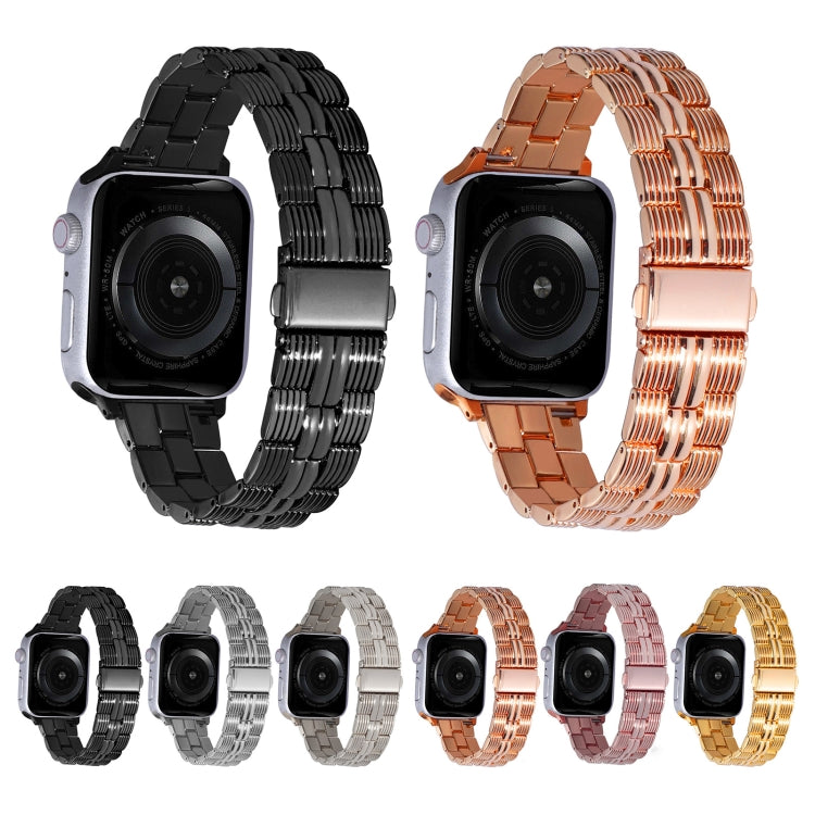 3-Beads Stripe Metal Watch Band For Apple Watch Series 10 46mm(Gold) - free shipping - PMc TechLife - Order now!