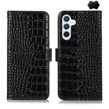 For Samsung Galaxy S24 Crocodile Top Layer Cowhide Leather Phone Case(Black) - Galaxy Phone Cases by PMC Jewellery | Online Shopping South Africa | PMC Jewellery | Buy Now Pay Later Mobicred