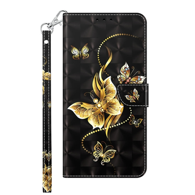 For Xiaomi Redmi Note 13 Pro+ 3D Painted Pattern Leather Phone Case(Golden Butterfly) - Note 13 Pro+ Cases by PMC Jewellery | Online Shopping South Africa | PMC Jewellery | Buy Now Pay Later Mobicred