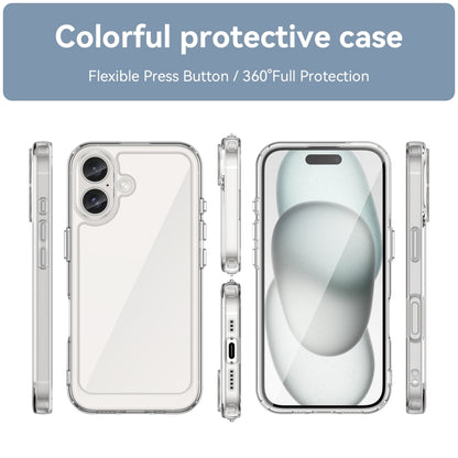 For iPhone 16 Plus Colorful Series Acrylic + TPU Phone Case(Transparent) - iPhone 16 Plus Cases by PMC Jewellery | Online Shopping South Africa | PMC Jewellery | Buy Now Pay Later Mobicred