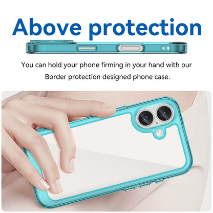 For iPhone 16 Colorful Series Acrylic + TPU Phone Case(Transparent Blue) - iPhone 16 Cases by PMC Jewellery | Online Shopping South Africa | PMC Jewellery | Buy Now Pay Later Mobicred