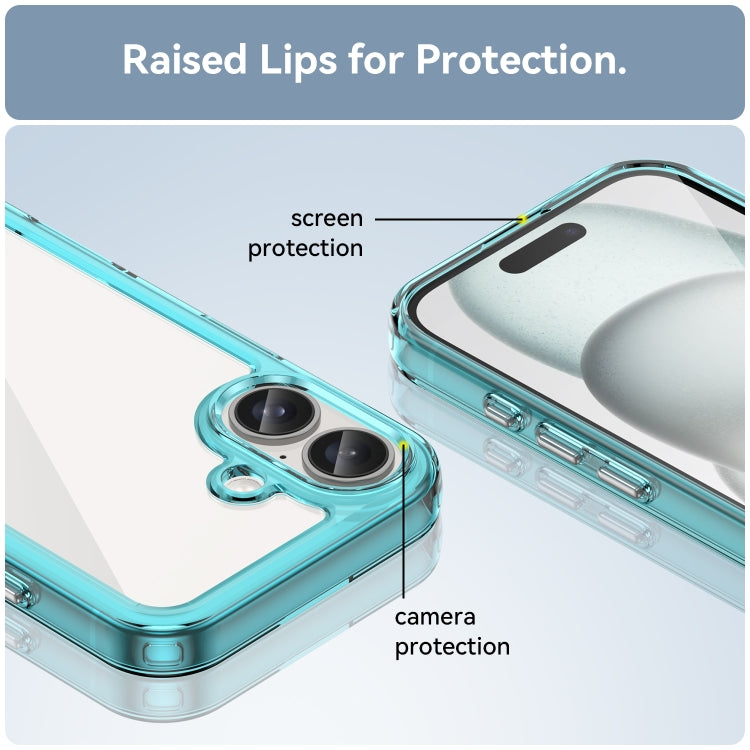For iPhone 16 Colorful Series Acrylic + TPU Phone Case(Transparent Blue) - free shipping - PMC TechLife - Order now!
