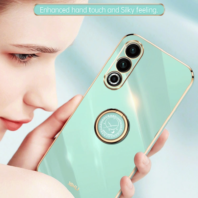 For Meizu 20 5G XINLI Straight Edge 6D Electroplate TPU Phone Case with Ring Holder(Black) - More Brand by XINLI | Online Shopping South Africa | PMC Jewellery | Buy Now Pay Later Mobicred