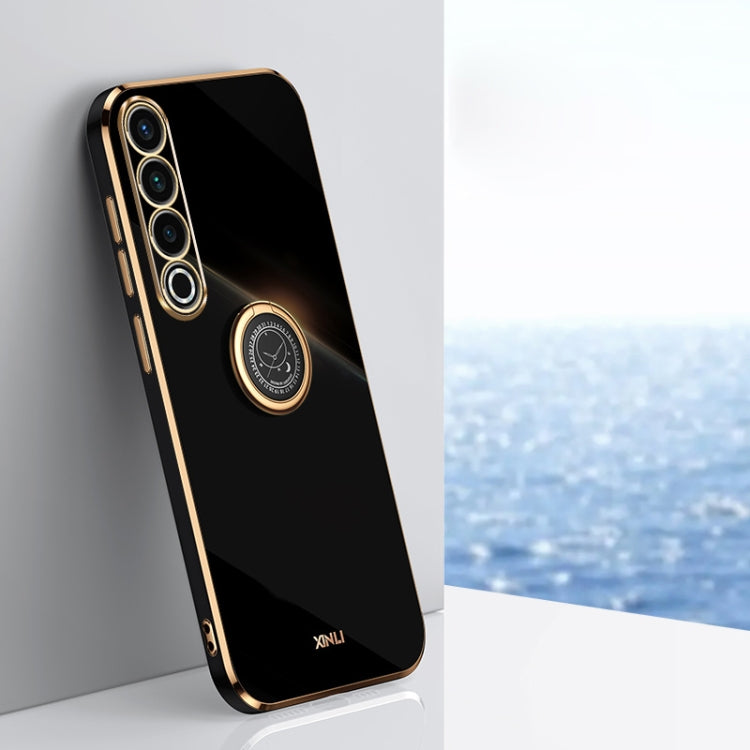 For Meizu 20 Pro 5G XINLI Straight Edge 6D Electroplate TPU Phone Case with Ring Holder(Black) - free shipping - PMC Jewellery - Order now!