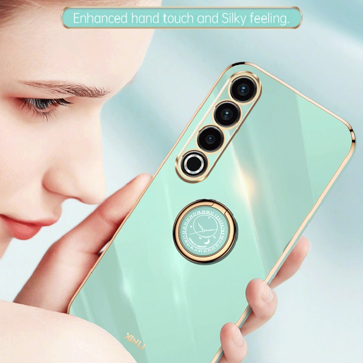 For Meizu 20 Pro 5G XINLI Straight Edge 6D Electroplate TPU Phone Case with Ring Holder(Mint Green) - More Brand by XINLI | Online Shopping South Africa | PMC Jewellery | Buy Now Pay Later Mobicred