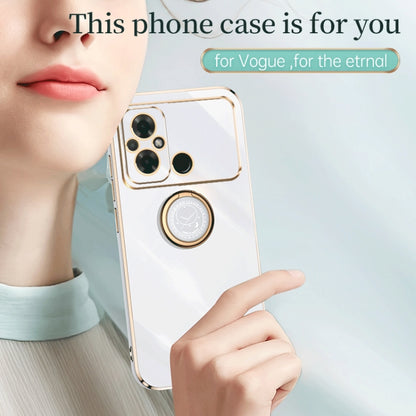 For Xiaomi Poco C55 4G XINLI Straight Edge 6D Electroplate TPU Phone Case with Ring Holder(Mint Green) - Xiaomi Cases by XINLI | Online Shopping South Africa | PMC Jewellery | Buy Now Pay Later Mobicred