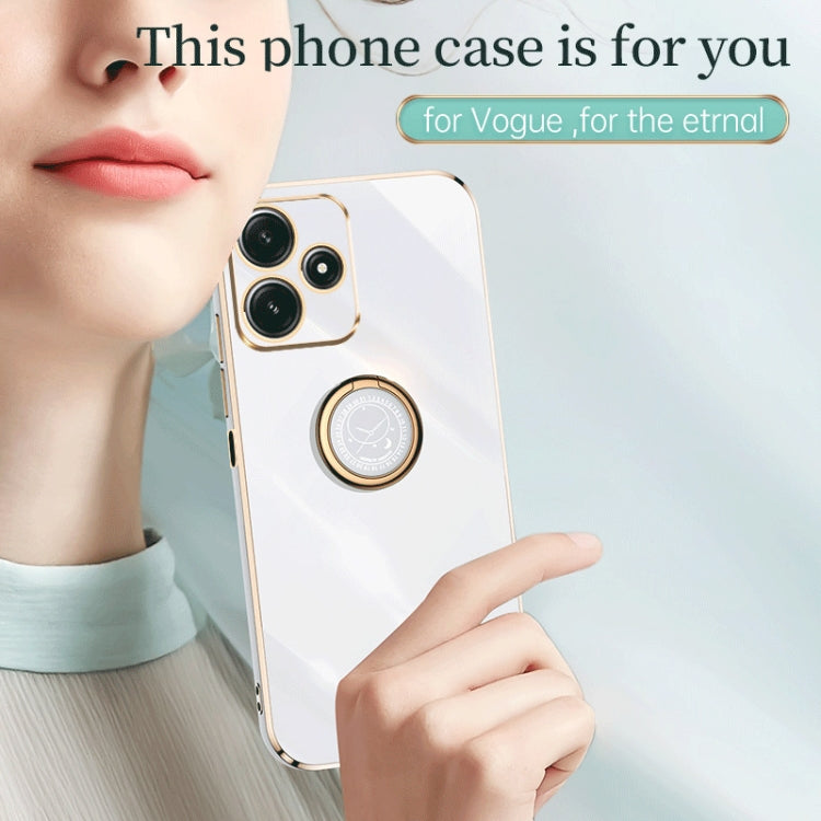 For Xiaomi Redmi Note 12R XINLI Straight Edge 6D Electroplate TPU Phone Case with Ring Holder(Celestial Blue) - Xiaomi Cases by XINLI | Online Shopping South Africa | PMC Jewellery | Buy Now Pay Later Mobicred