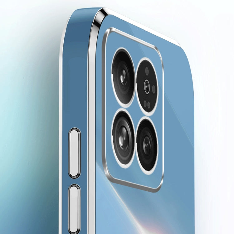 For Xiaomi 14 XINLI Straight Edge 6D Electroplate TPU Phone Case with Ring Holder(Mint Green) - 14 Cases by XINLI | Online Shopping South Africa | PMC TechLife | Buy Now Pay Later Mobicred