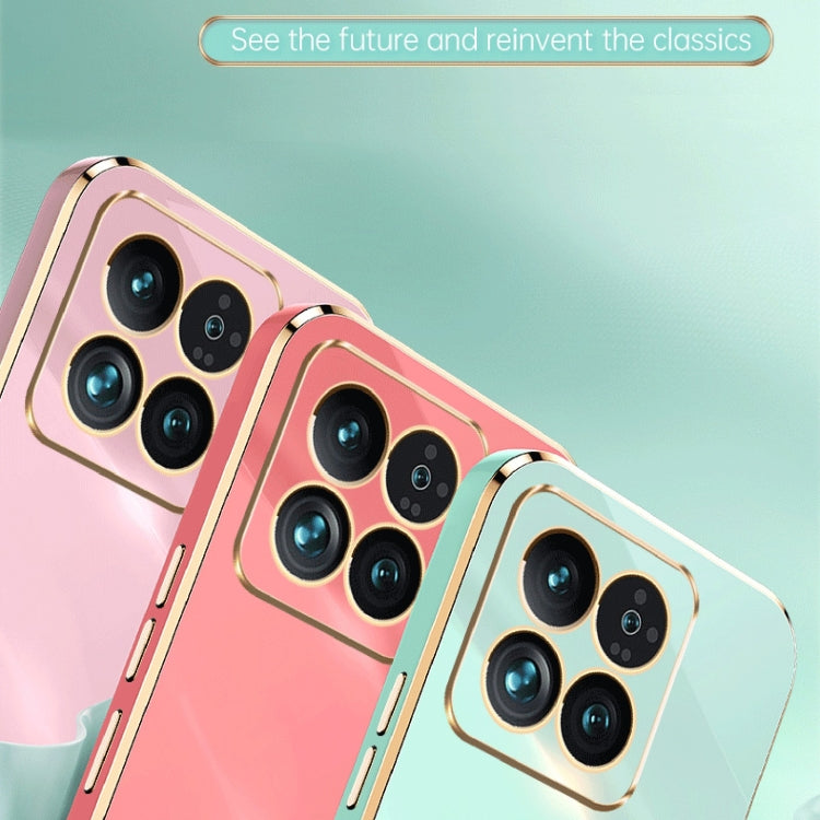 For Xiaomi 14 Pro XINLI Straight Edge 6D Electroplate TPU Phone Case with Ring Holder(Hawthorn Red) - 14 Pro Cases by XINLI | Online Shopping South Africa | PMC TechLife | Buy Now Pay Later Mobicred
