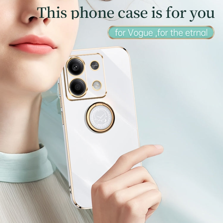 For Xiaomi Redmi Note 13 Pro 4G XINLI Straight Edge 6D Electroplate TPU Phone Case with Ring Holder(Mint Green) - Note 13 Pro Cases by XINLI | Online Shopping South Africa | PMC Jewellery | Buy Now Pay Later Mobicred