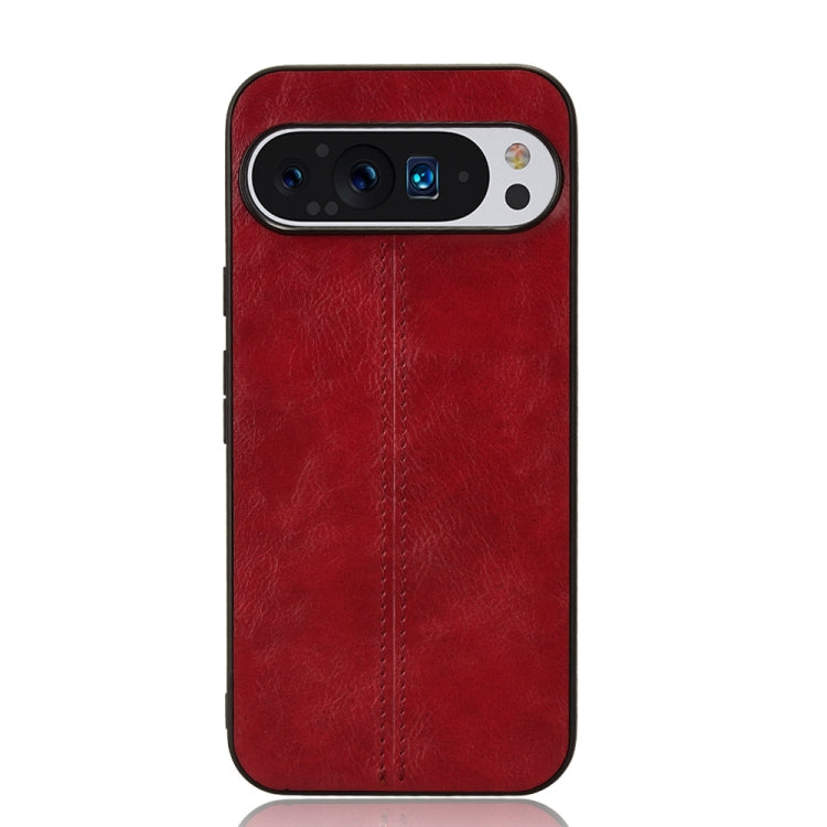 For Google Pixel 9 Pro Sewing Cow Pattern Skin PC + PU + TPU Phone Case(Red) - Google Cases by PMC Jewellery | Online Shopping South Africa | PMC Jewellery | Buy Now Pay Later Mobicred