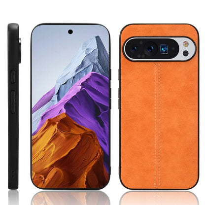 For Google Pixel 9 Pro Sewing Cow Pattern Skin PC + PU + TPU Phone Case(Orange) - Google Cases by PMC Jewellery | Online Shopping South Africa | PMC Jewellery | Buy Now Pay Later Mobicred