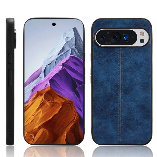 For Google Pixel 9 Pro Sewing Cow Pattern Skin PC + PU + TPU Phone Case(Blue) - Google Cases by PMC Jewellery | Online Shopping South Africa | PMC Jewellery | Buy Now Pay Later Mobicred